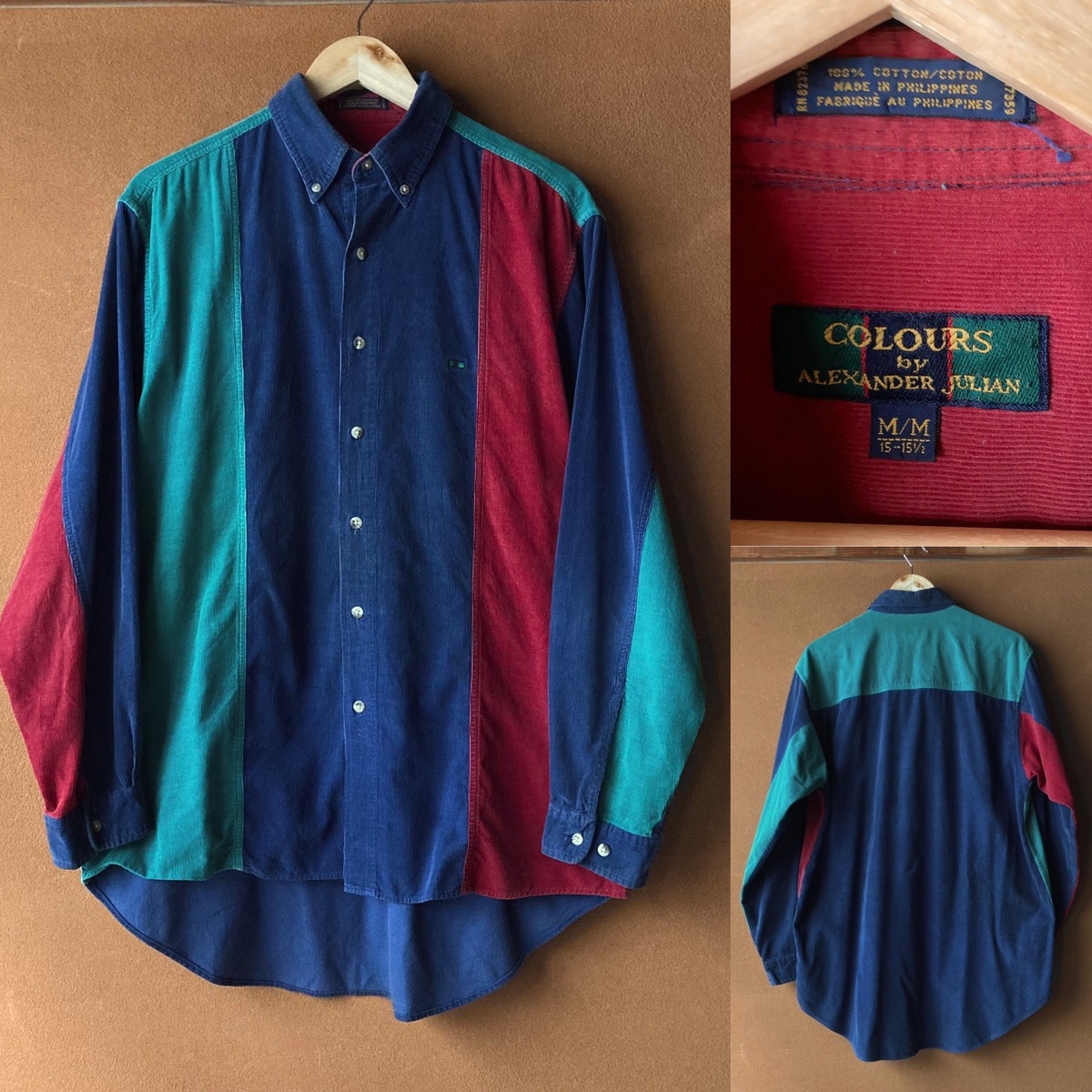 90 s COLOURS by ALEXANDER JULIAN クレイジーパターンコーデュロイシャツ SIZE M 1217A11 powered by BASE
