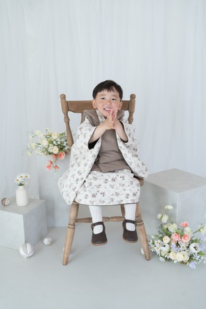 [即納]3歳着物セット/ ブラウンダリア着物