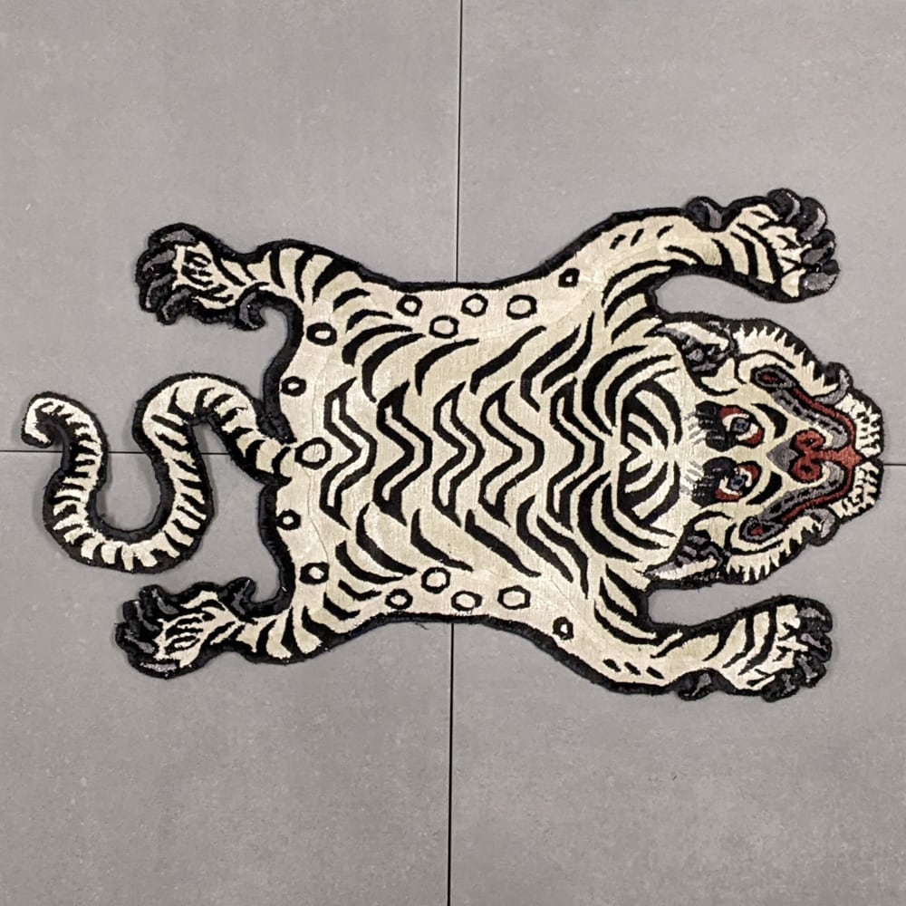 Tibetan Tiger Rug (XSサイズ シルク アッシュグリーン 071) チベタン