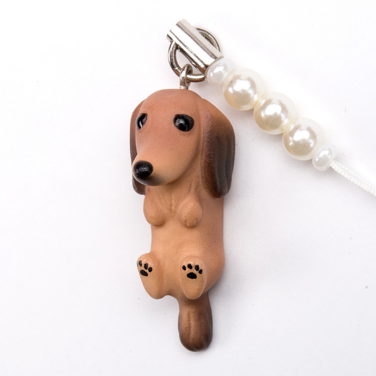 Dog 92 Dachshund ダックス レッド ビーズ ストラップ DN-3001