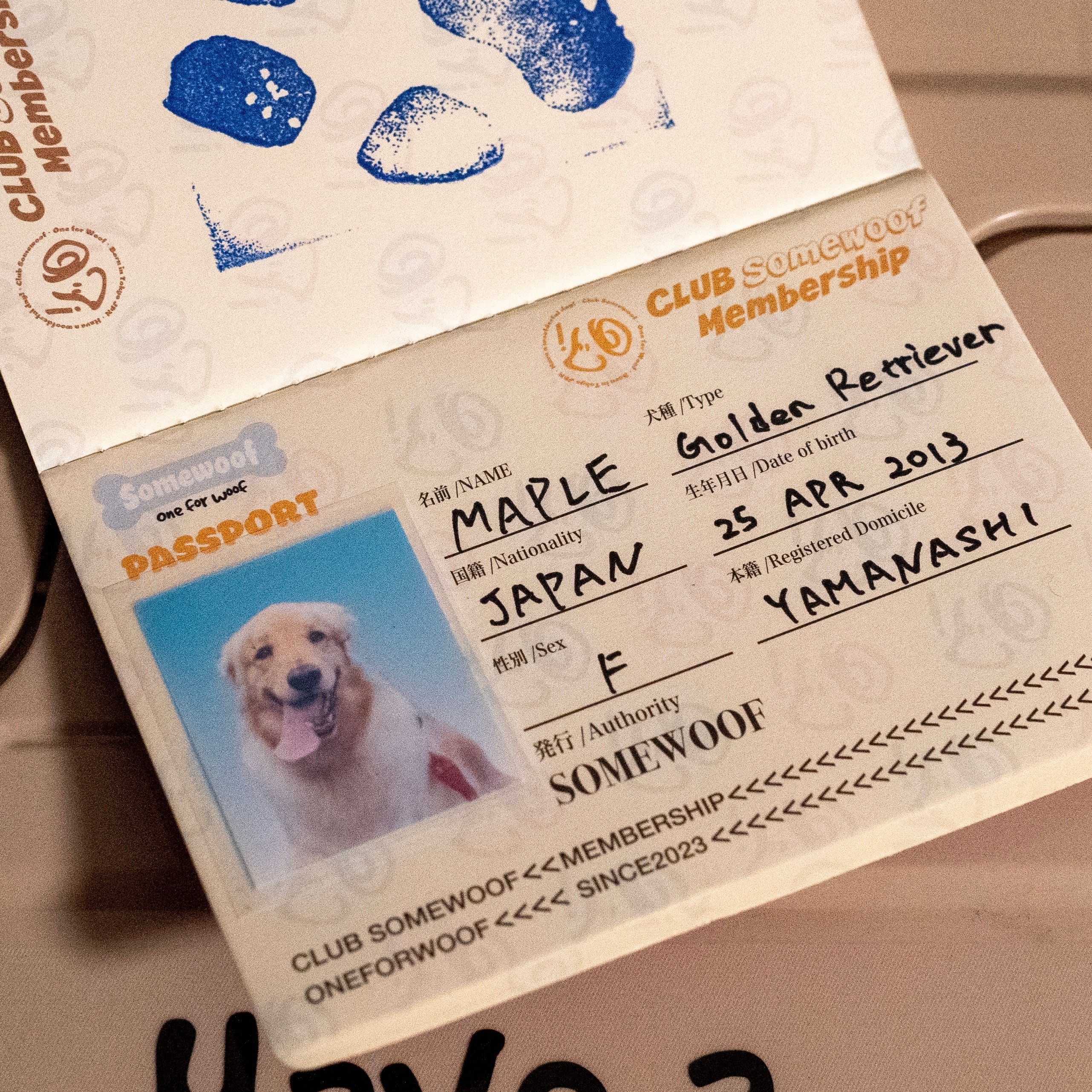 CLUB Somewoof】会員パスポート(NAVY, ネイビー) | Somewoof official shop