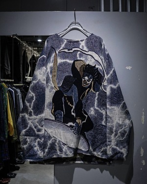 【add (C) vintage】"Static Shock" Design Vintage Loose Goblin Pullover