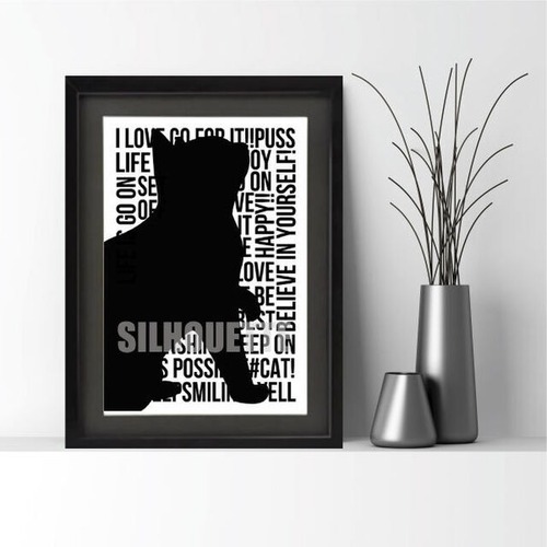 SILHOUETTE Art poster#CAT (A3)