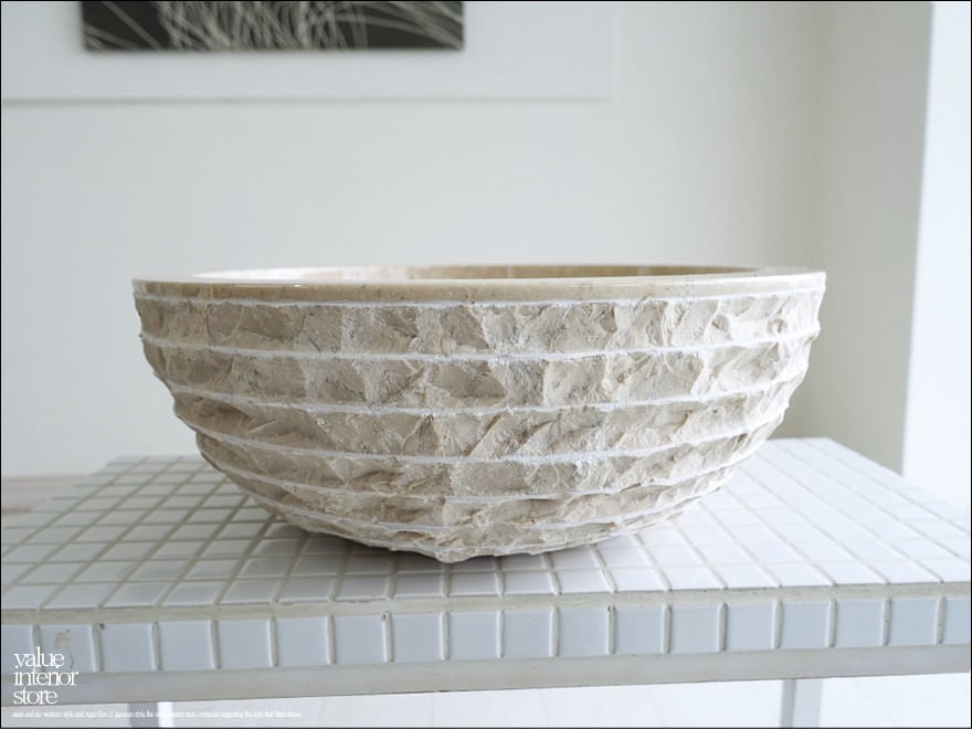 天然大理石 洗面ボウル IV40cm10 ウォッシュボウル 手洗い鉢 手洗器 洗面器 手洗いボウル 洗面用品 マーブル Φ40 × H15cm