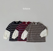 【取寄】teteco ストライプレイヤードTシャツ｜秋服｜韓国子供服｜ 26/AT