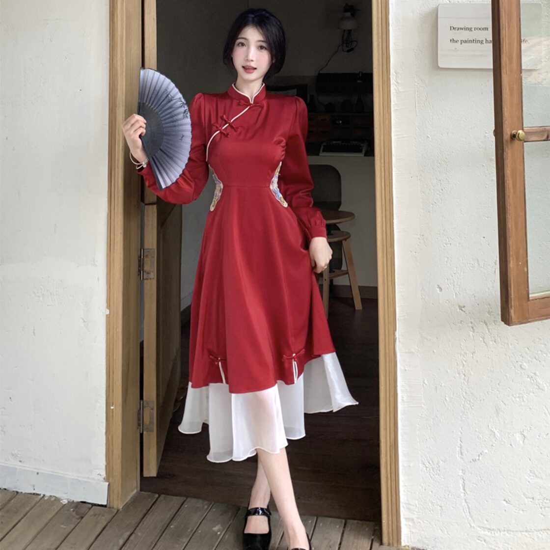 昭和レトロ☆日本製☆ワンピースドレス☆チャイナドレス 中国ドレス 
