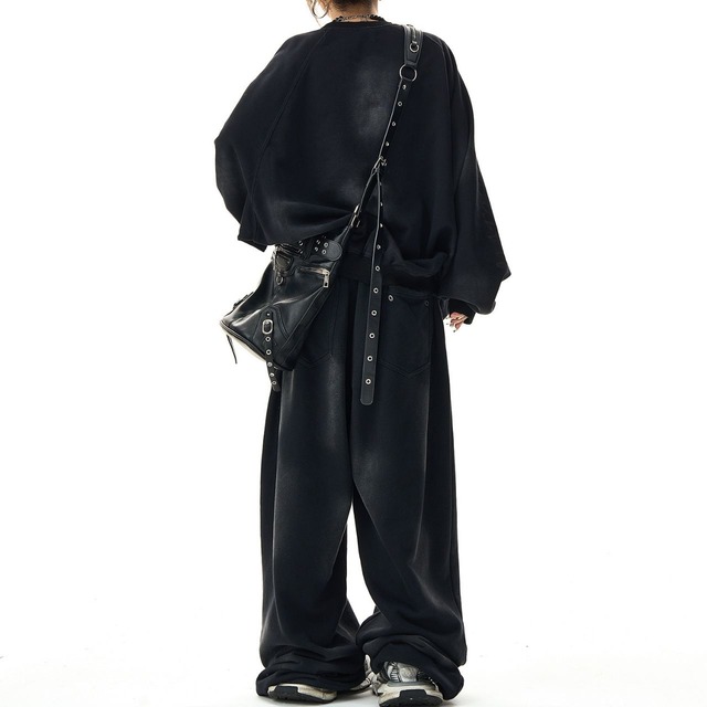 ダブルロゴルーズワイドシルエットスウェット 2col   R01288