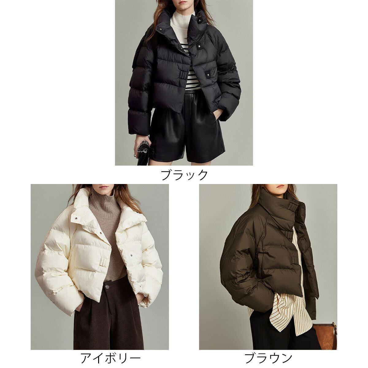 ショート丈 ダウン ジャケット 中綿 レディース 秋冬 韓国 防寒 保温 通勤 通学 きれいめ 大人 カジュアル おしゃれ ゆったり 暖かい キルティング アウター 厚手 大人可愛い 大人女子