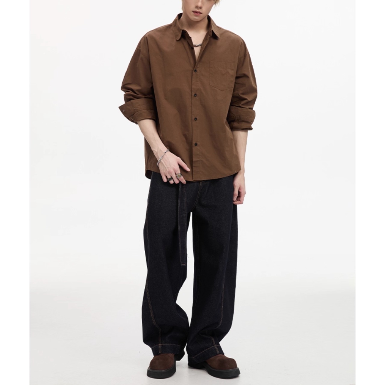 ストレートシルエット ロングスリーブシャツ af0324