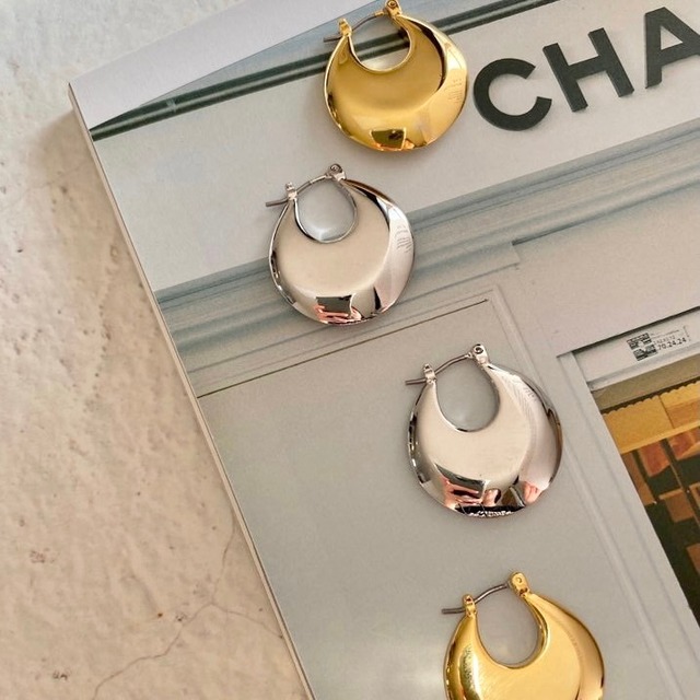 18k plat hoop pierce【 2color 】No.P101