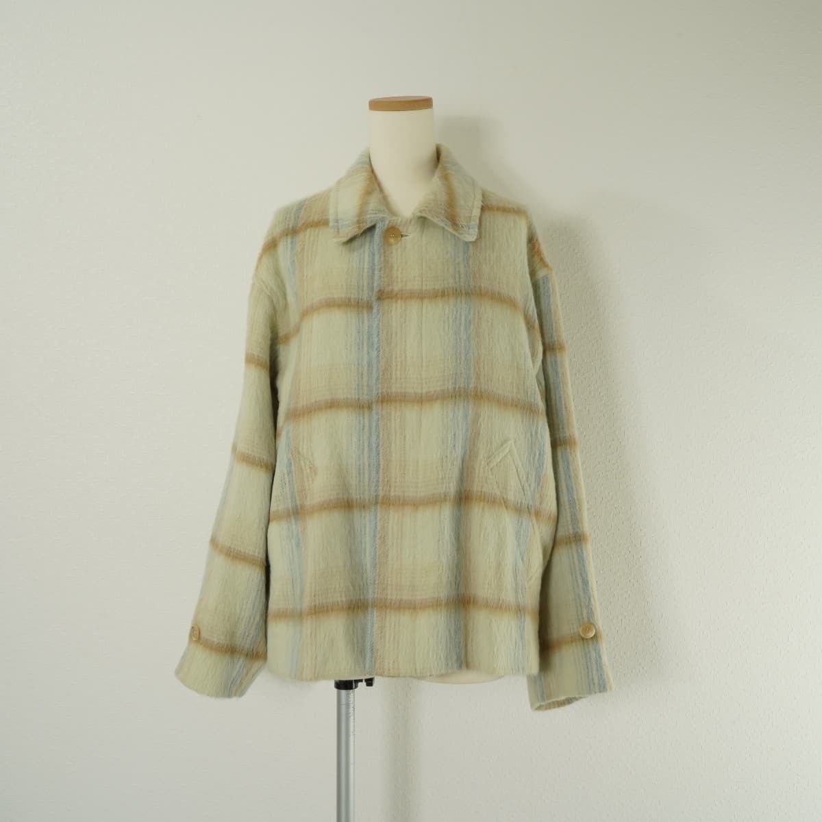 AURALEE オーラリー SURI ALPACA SHAGGY CHECK BLOUSON アルパカ シャギー ブルゾン ジャケット コート  アウター ウール チェック ユニセックス | 「フクル」ファッションブランドユーズドセレクトショップ powered by BASE