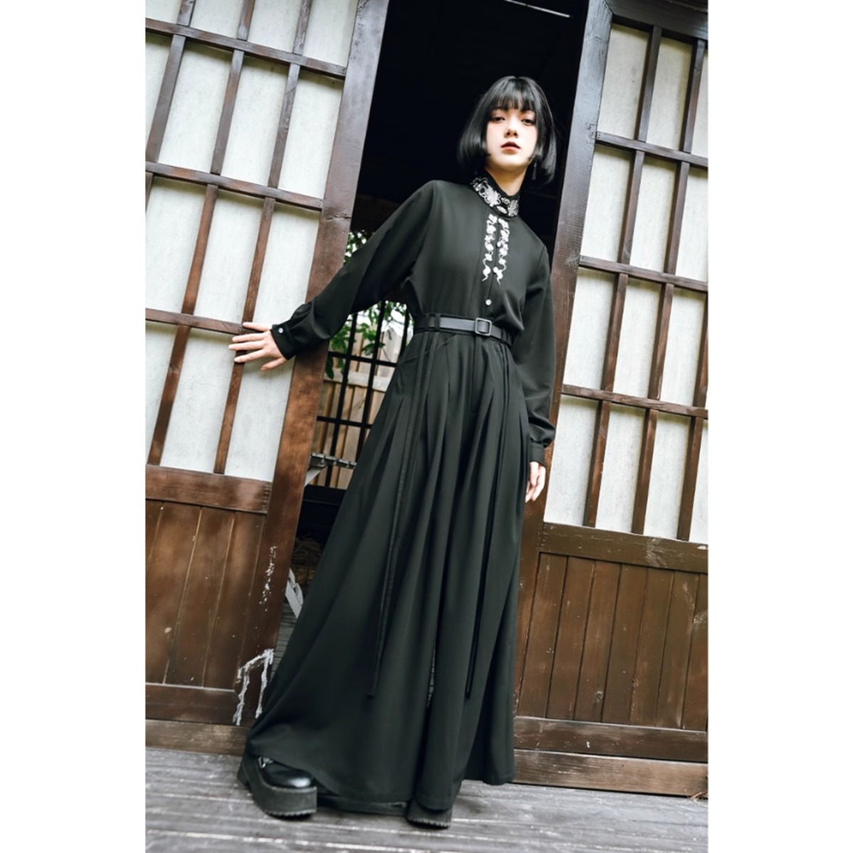 みのり】古怪舎 チャイナ風 袴パンツ 漢服 ガウチョ M - パンツ