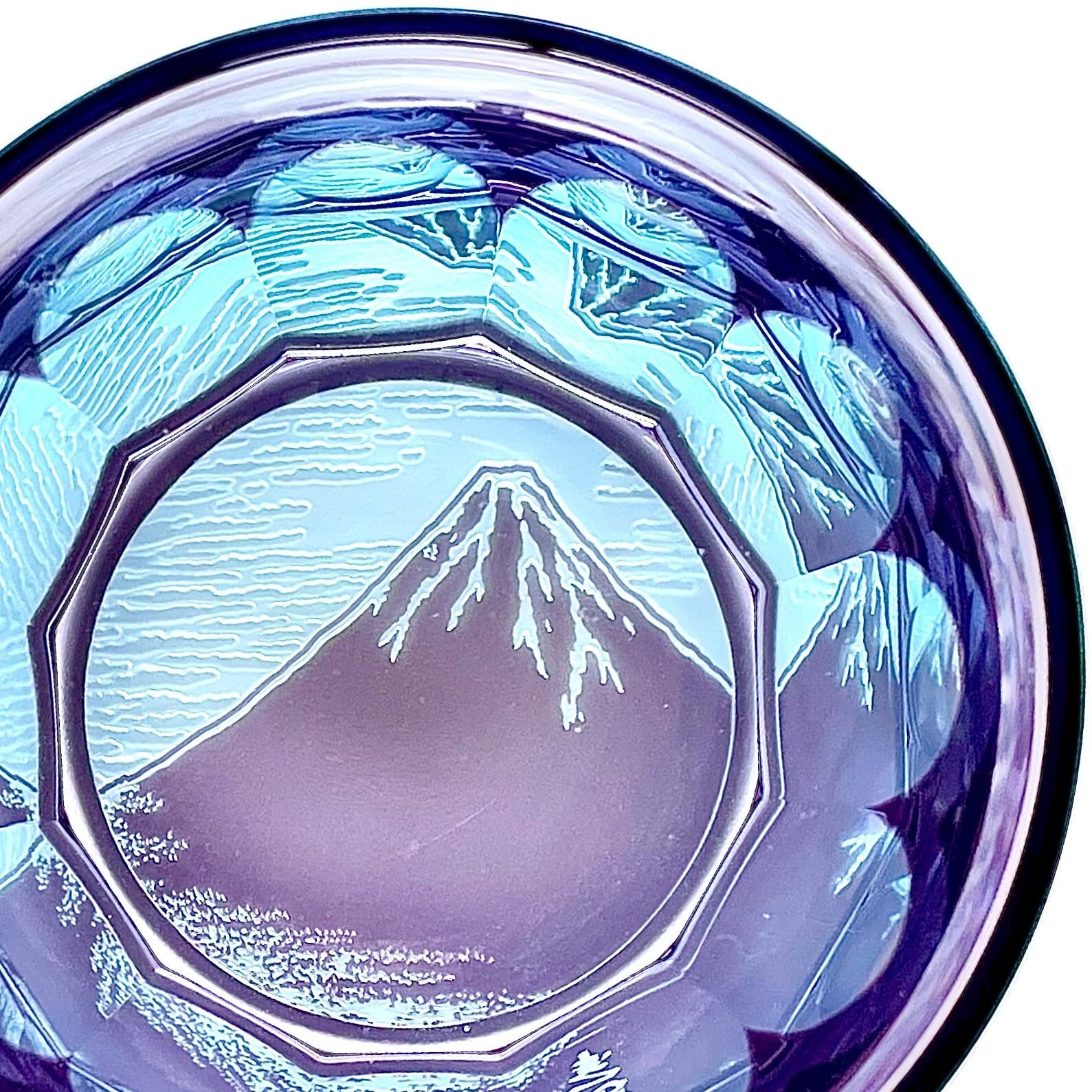 赤富士（金赤×ライトブルー）オールドサイズ | 椎名切子（GLASS-LAB