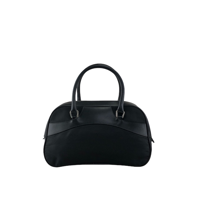 PRADA プラダ ハンドバッグ ブラック トライアングルロゴ レザー ミニボストン vintage ヴィンテージ オールド ezhmex