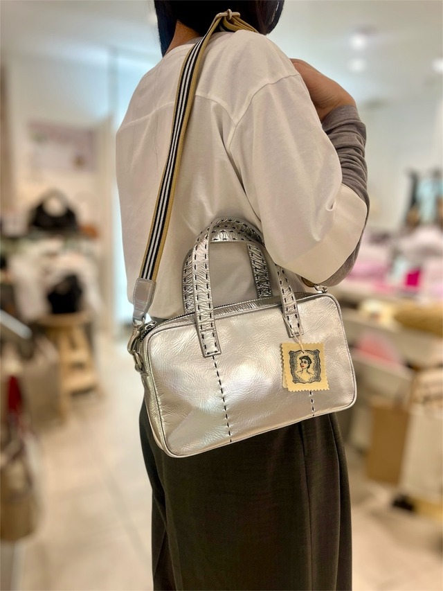 DEUX MILLE ドゥミル 2wayエナメルミニボストン[SILVER]