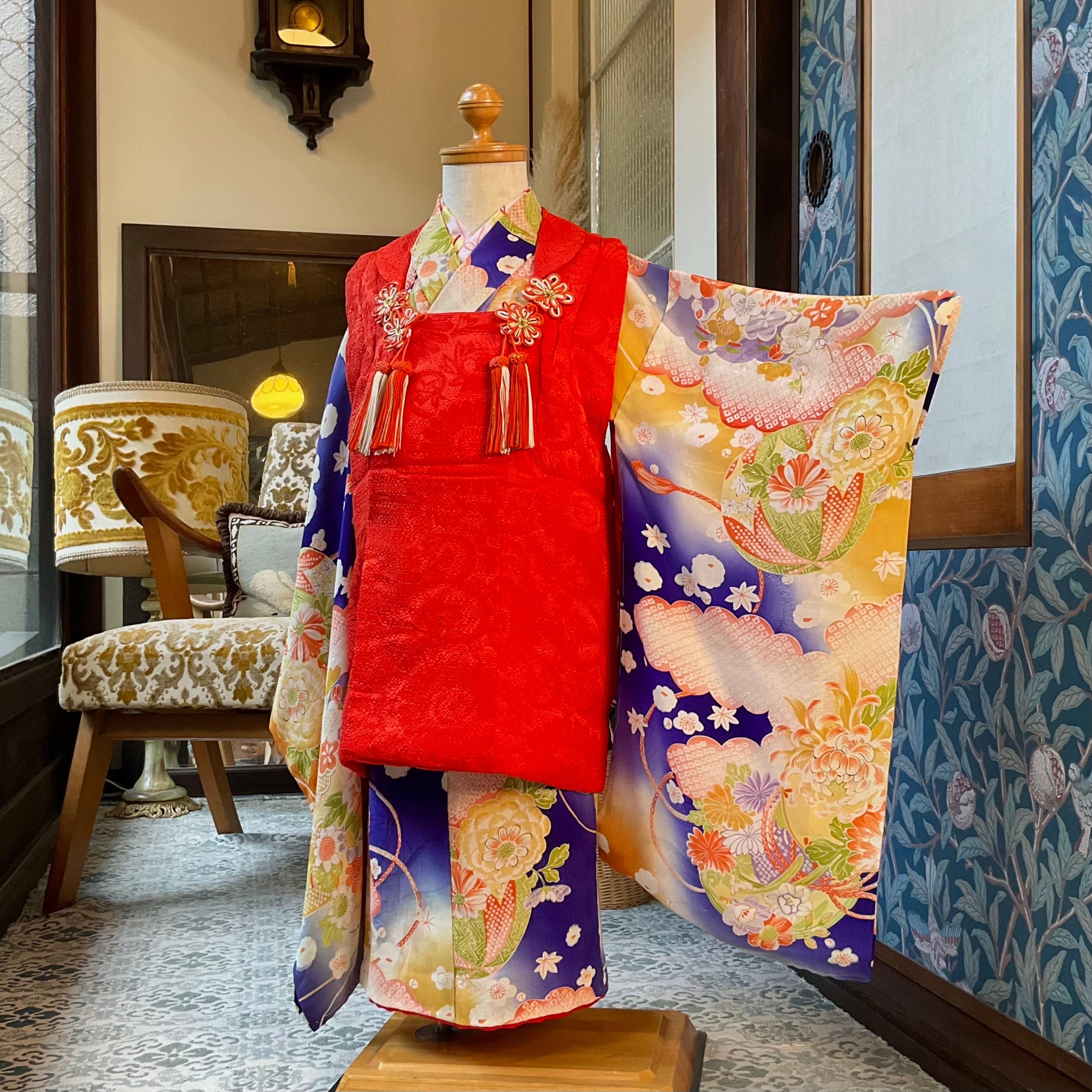 ★ももです★アンティーク　子供着物　七五三　アンティーク着物　3歳　NO6 アンティーク 女の子 子供着物 七五三 アンティーク着物 NO6