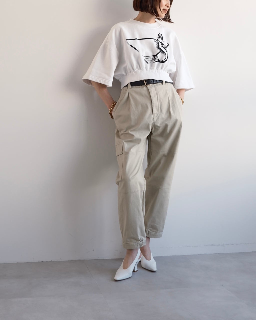 PRADA MERMAID PRINT CROPPED SWEATSHIRT | dear closet
