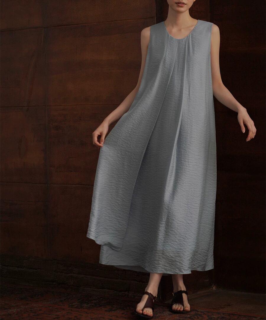 シルク混◆スモーキーワンピース【w-30298】