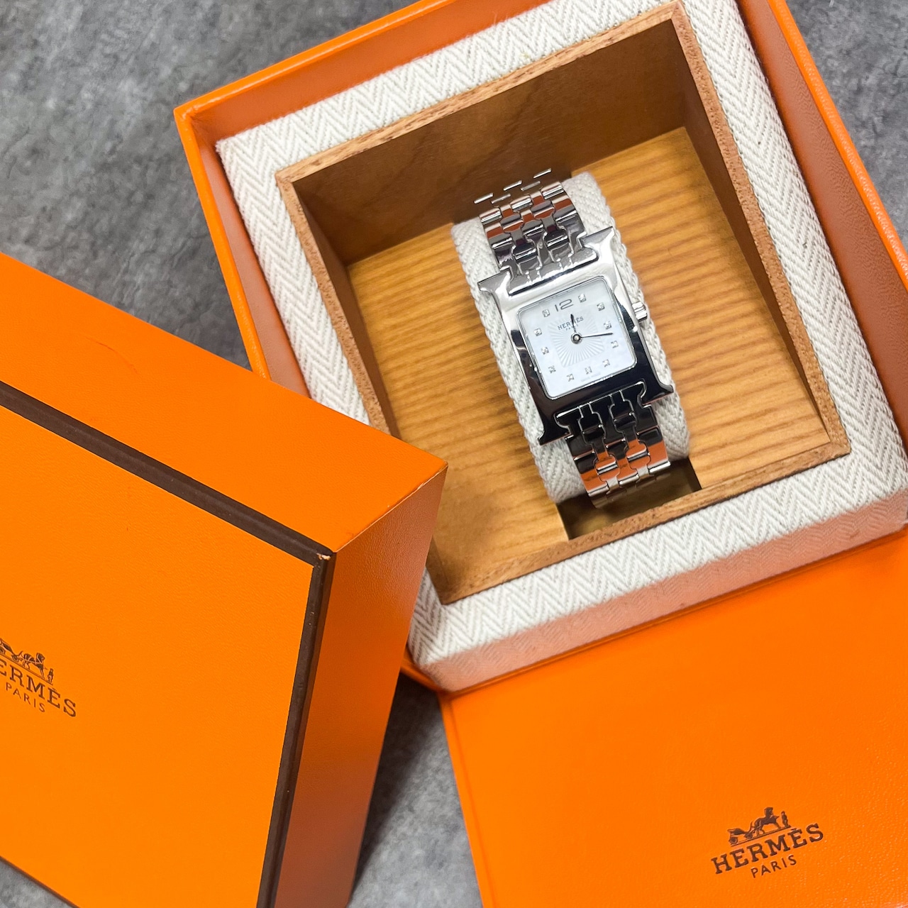 エルメス Hウォッチ ダイヤルダイヤ シェル文字盤