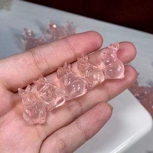 2.超透明☆モザンビーク産ローズクォーツ・うさぎさん
