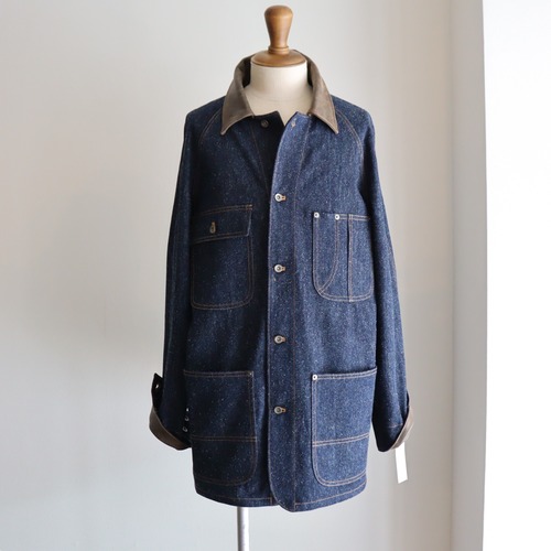 Cale " Cotton silk denim coveralls ( Blue )"