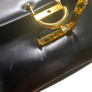 vintage CELINE black leather shoulder bag