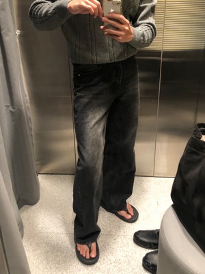Relaxed Boots-cut Denim [Black]