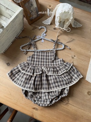 再入荷⌇check kankan rompers / marron