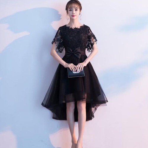 ドレス S-XXL レディース パーティー ワンピース 二次会 春夏秋冬 半袖 エレガント オールシーズン 上品 セレブ ラグジュアリー リボン