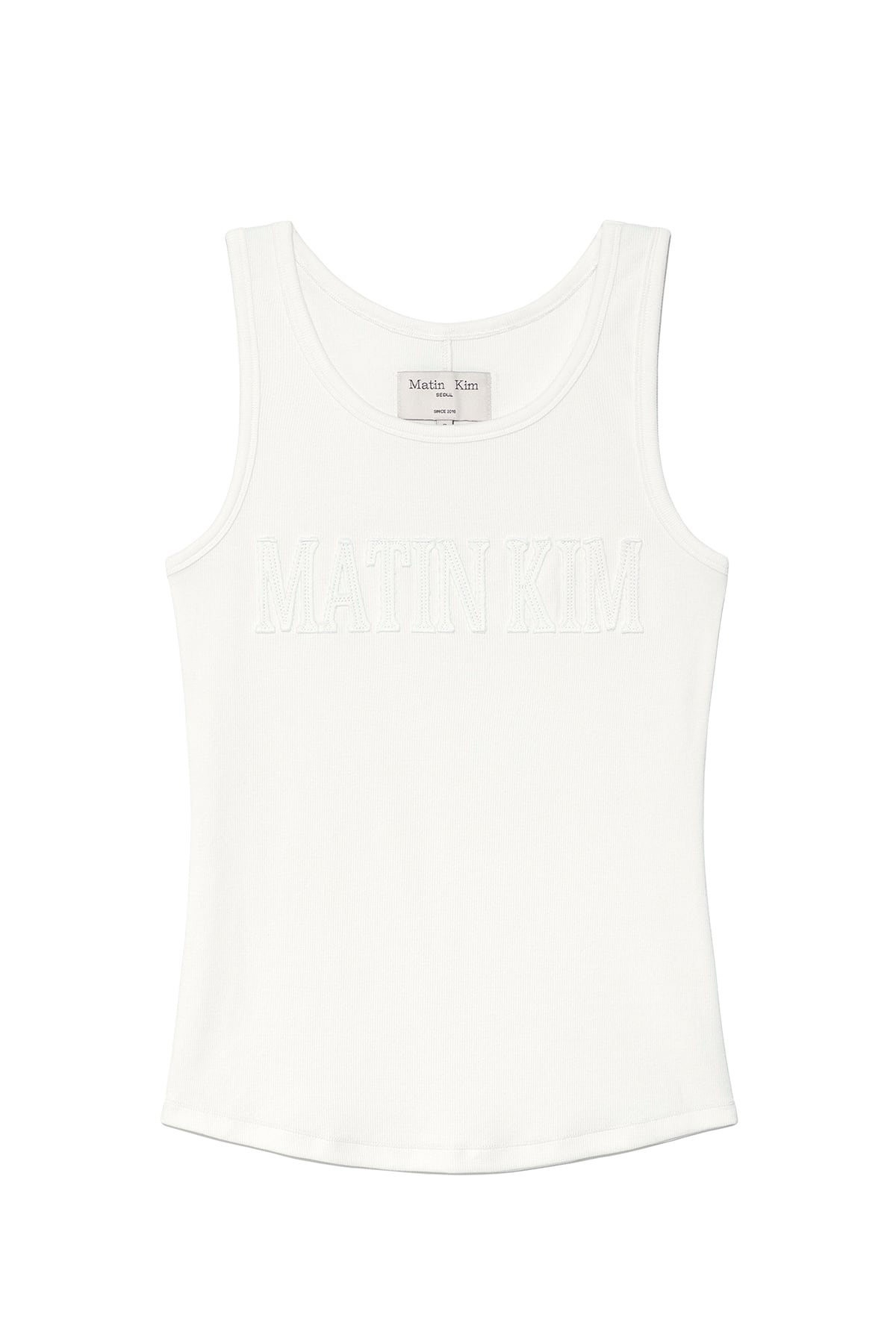 【新品】MATIN KIM LOGO APPLIQUE SLIM TANKTOP Matin Kim] LOGO APPLIQUE SLIM TANK TOP IN BLACK 正規品 韓国