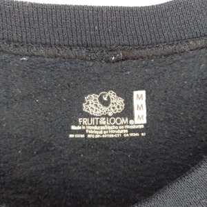 フルーツオブザルーム　クルーネック　スウェット　トレーナー　刺繍ロゴ　黒　M