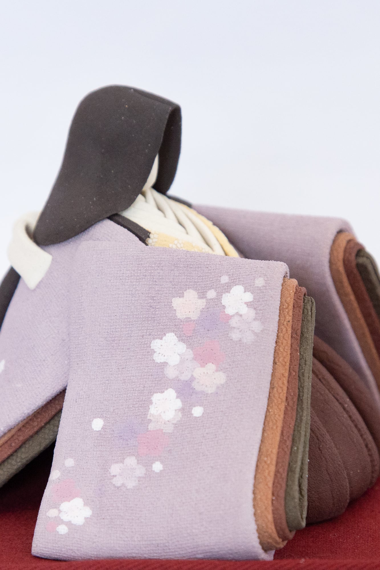 ひな人形 陶雛 澤りか作 (女雛 藤、男雛 黒) お雛様 コンパクト 水洗い