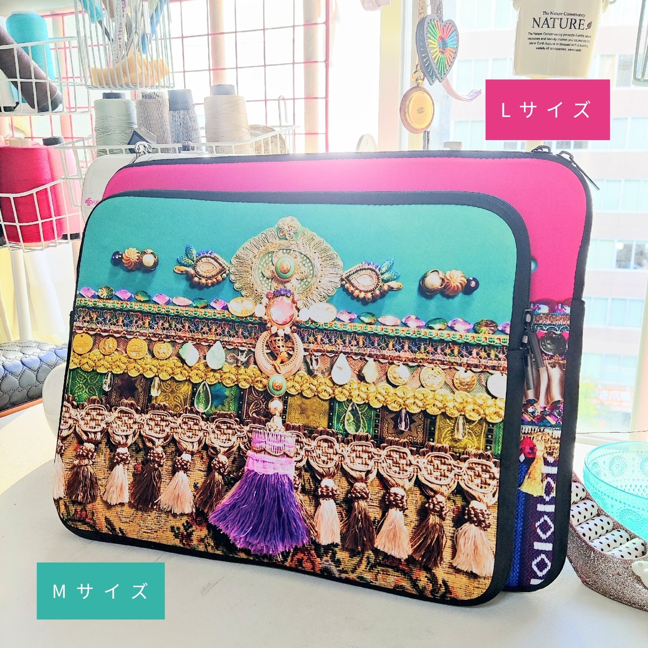 クッションスリムケース(L)【Antique Turquoise Green】