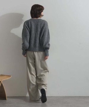HD255009 テープ刺繍ニットカーディガン gray