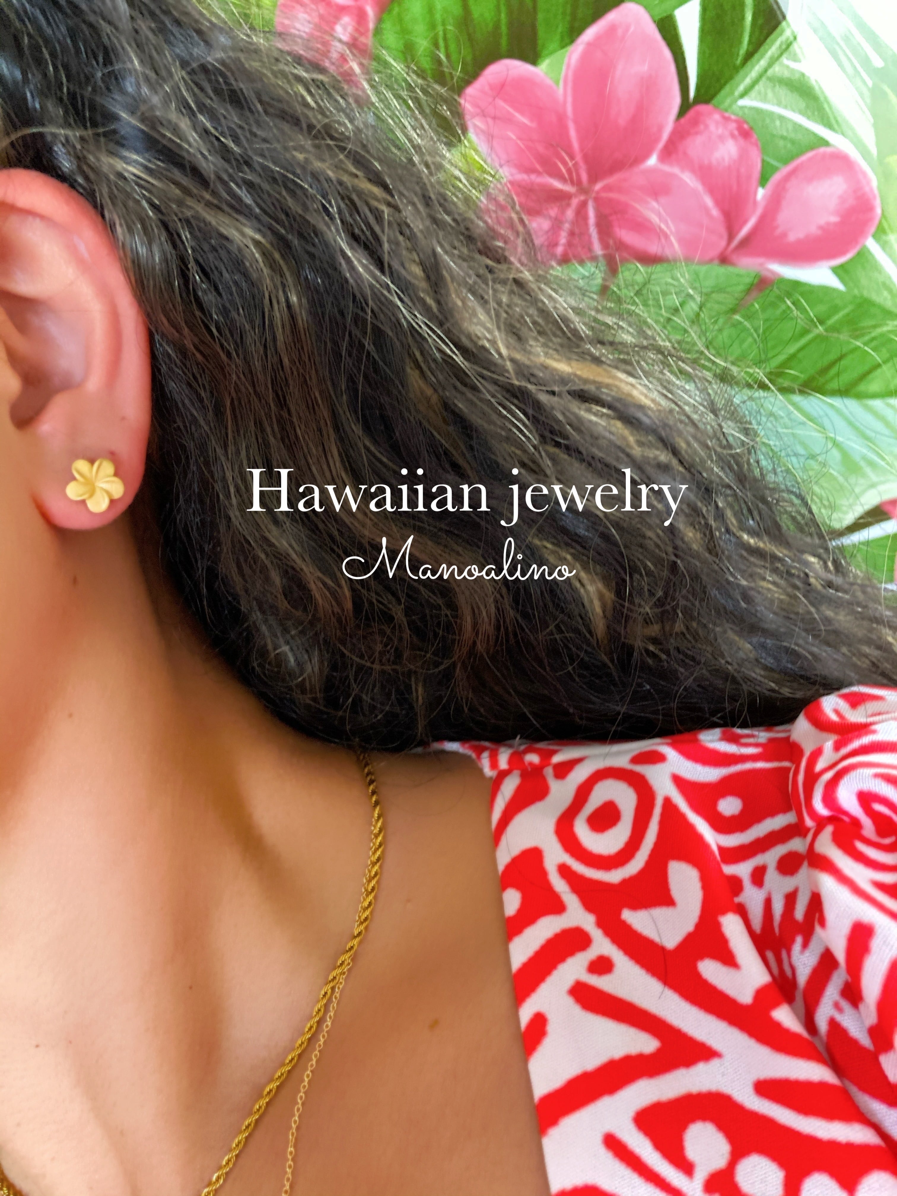 10mm plumeria studs earrings Hawaiianjewelry(ハワイアン