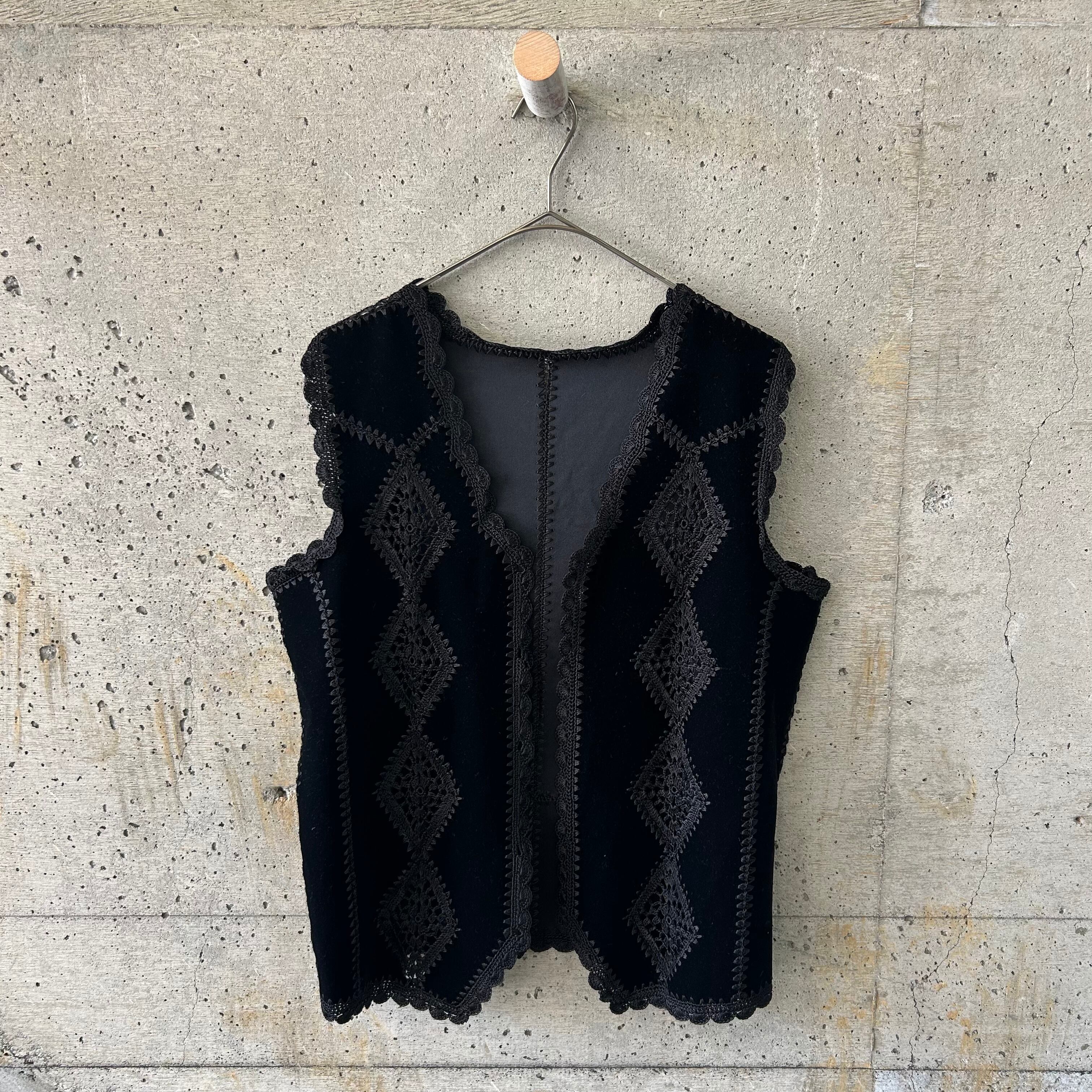 Velour x Crochet Vest