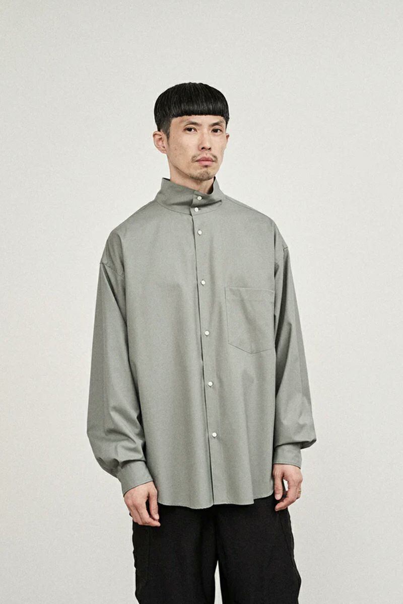 Graphpaper(グラフペーパー) Fine Wool Tropical Stand Collar Shirt 