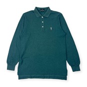 TRUSSARDI トラサルディ 鹿の子 長袖 ポロシャツ M/グリーン系 メンズ