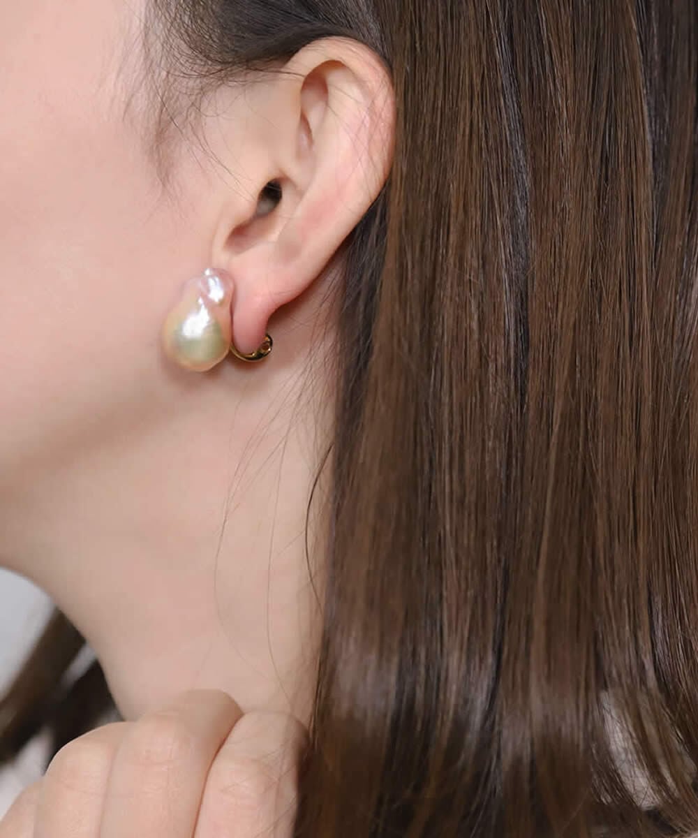 baroque pearl stud pierce/earring（natural color）〈高品質 Sクラス 