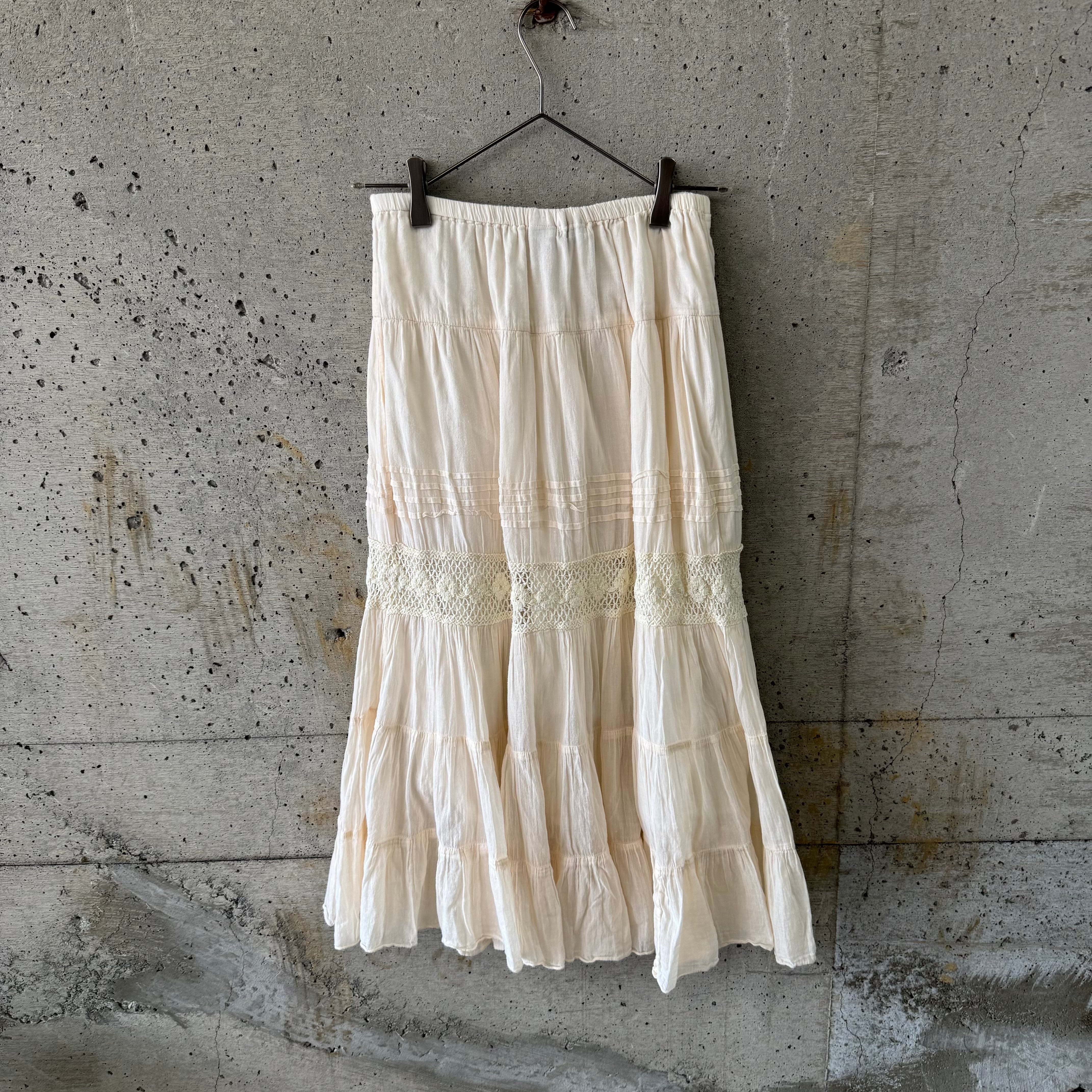 White cream chiffon skirt