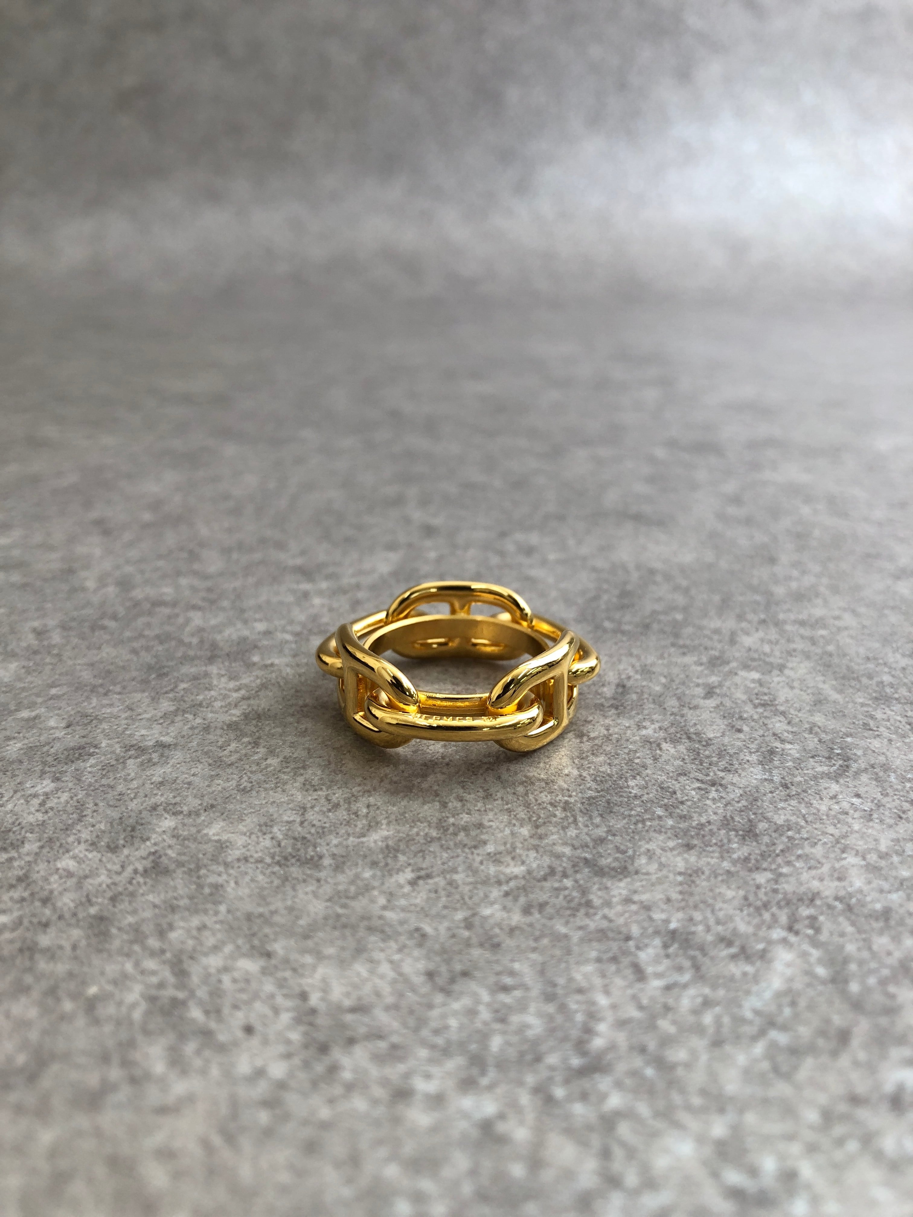 HERMES エルメス スカーフリング ゴールド シェーヌダンクル vintage