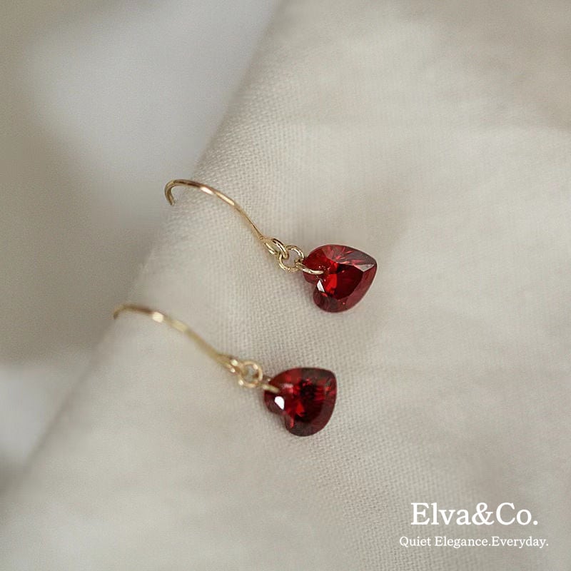 Ruby Heart Drop Earring(ルビーハートドロップイヤリング)