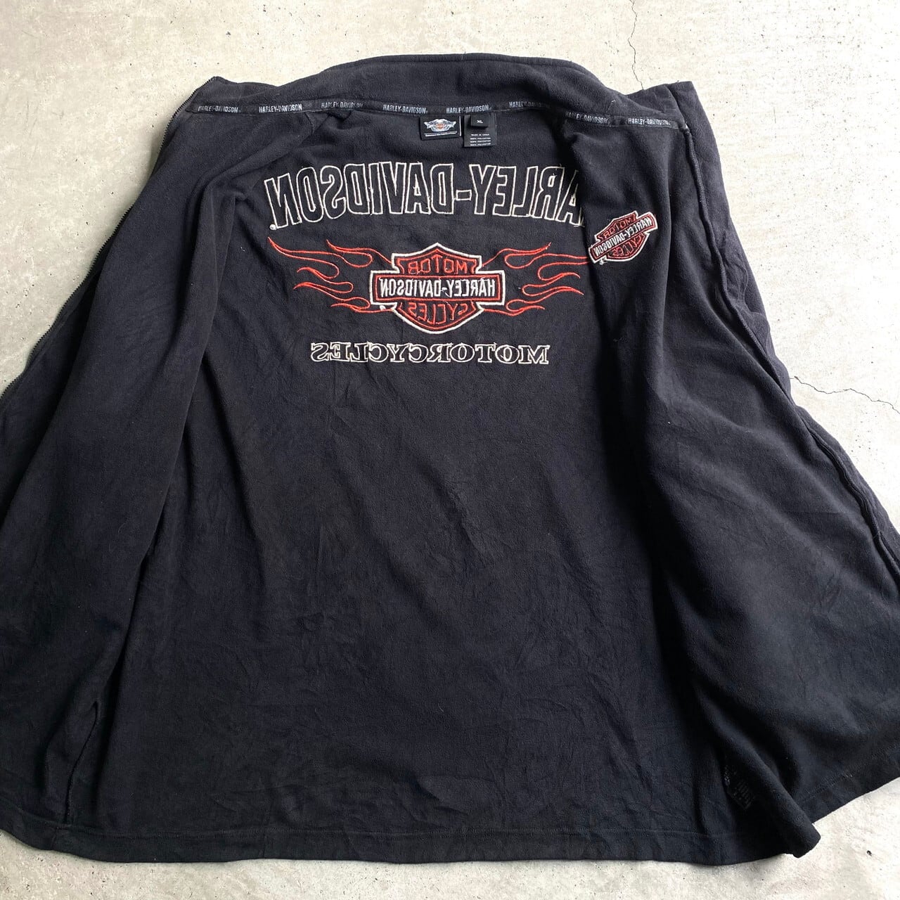 Harley-Davidson ハーレーダビッドソン バック ロゴ刺繍 フリース 