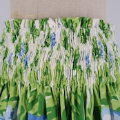 フラダンス 衣装 パウスカート メネフネプランテーション ホワイト系 MENEHUNE PLANTETION 日本製 シングル かわいい ローズ柄 爽やか 華やか 鮮やか 明るい 水色 ハワイアン アロハ ハワイアンプリント フラ ダンス レッスン 練習