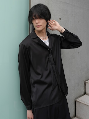 【ALUDE SELECT】no collar nekutai shirt