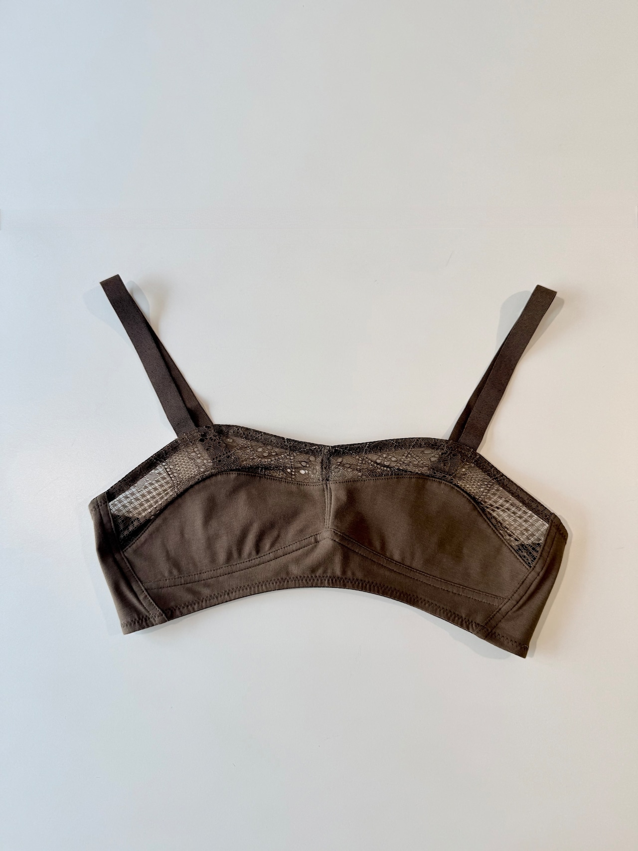 OVERNEATH/Bra083 スムース×レース WOOD