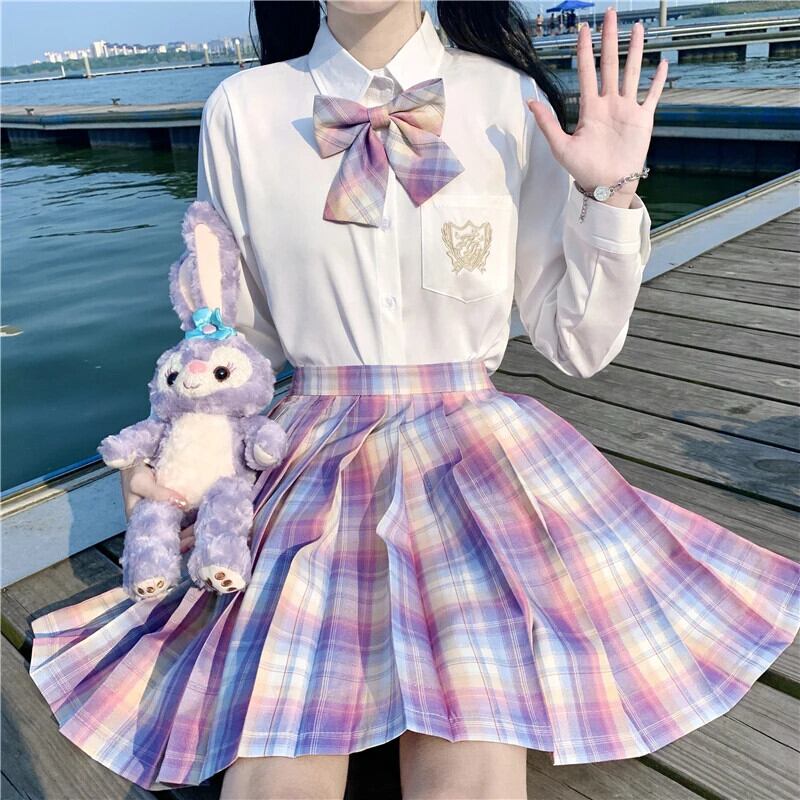 送料無料 アパレル JMPRS チェック柄の女性プリーツスカートボウノット