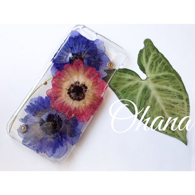 Iphone6用 アネモネの押し花iphoneケース Ohana Shop