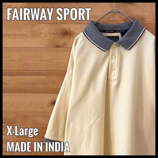 【FAIRWAY SPORT】XL ビッグサイズ ポロシャツ ゴルフ スティーブ ストリッカー 無地 切替 US古着 アメリカ古着