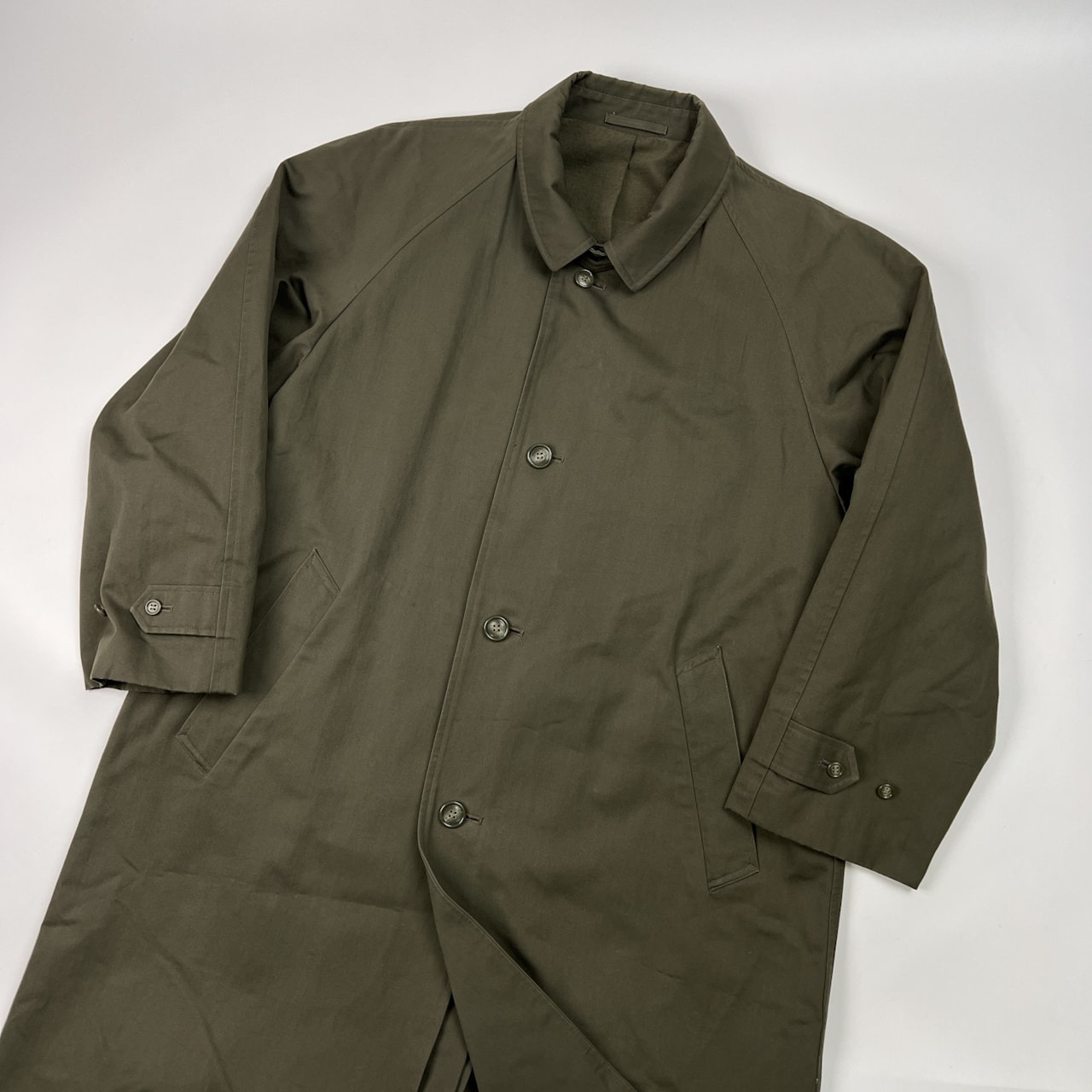 希少 80s 90s COMME CA DU MODE MEN コムサデモード メン ミリタリー ステンカラーコート XL~程度/メンズ/オリーブ系/ビンテージ/オールド